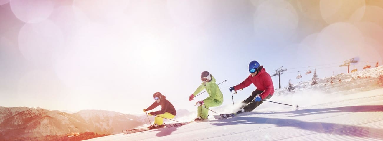 Skifahren bei Sonnenschein in Flachau